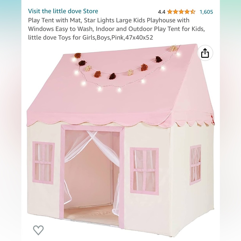 Kids play tent, used for 5 months (lights and boho strand not included)